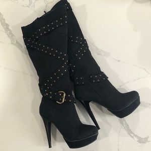 Knee High Stiletto Platform Boots